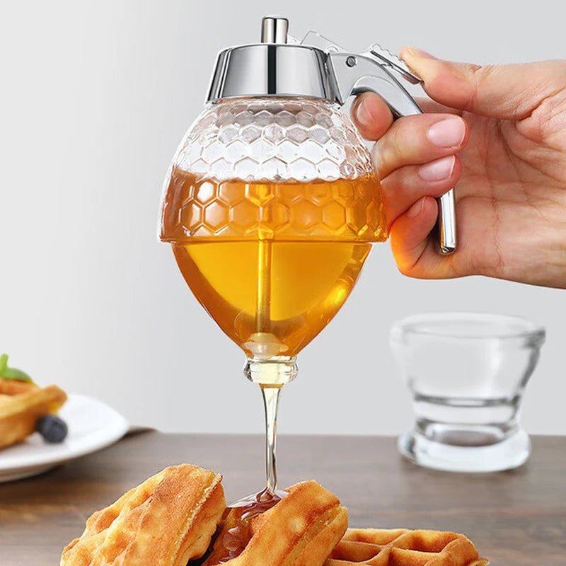 Portable Honey Jar Oil Syrup Storage Kettle Suitable for Juice Honeybee Kitchen Liquid Pot Container Kitchen Storage Supplies