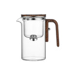 1 Set Glass Teapot Water Separation Wooden Handle Glass Tea Kettle With Infuser Drip-Free Spout Tea Pot For Tea Brewing