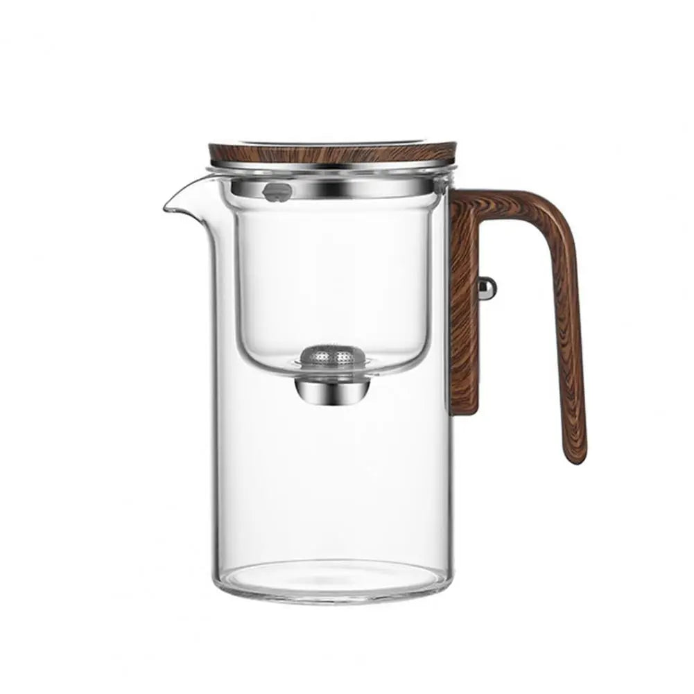 1 Set Glass Teapot Water Separation Wooden Handle Glass Tea Kettle With Infuser Drip-Free Spout Tea Pot For Tea Brewing