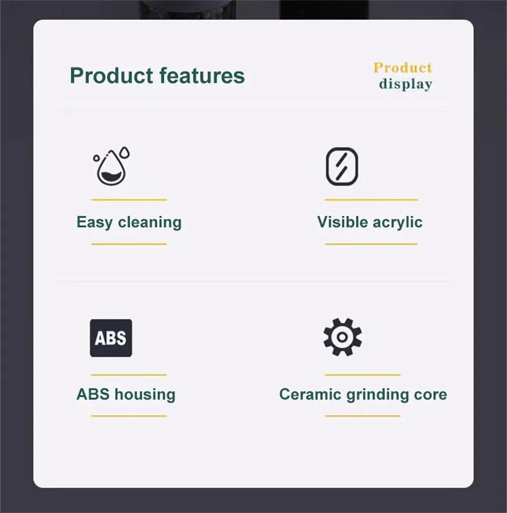 Electric Automatic Mill Pepper And Salt Grinder With LED Light Adjustable Coarseness Spice Grinder Kitchen Cooking Tool