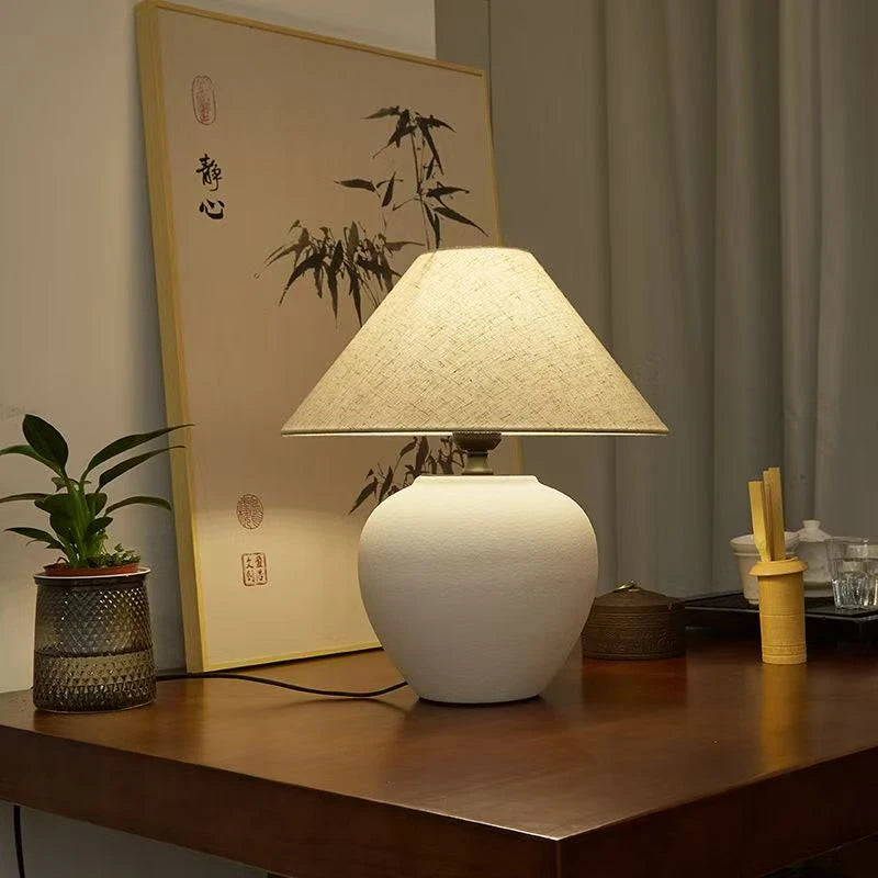 Retro Ceramic Floor Lamp, Bedroom Table Floor Lamp, Living Room Bedside Floor Lamp, Room Decoration Indoor Lighting Lamp
