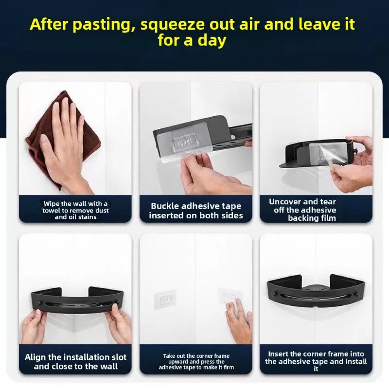 2/3Pc Strong Adhesive No-Drill Shower Shelf – Waterproof Wall Storage Organizer for Bathroom
