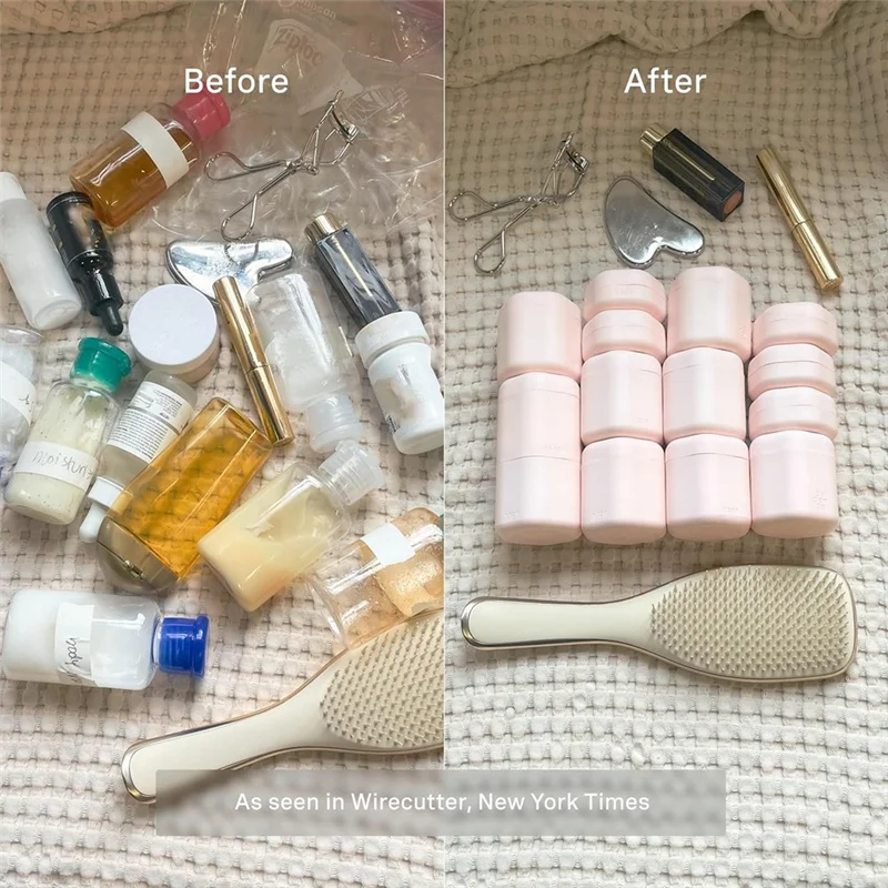 Carry On Travel Essential 3Pcs 1.32Oz Body Care Capsule Set Magnetic Container With Lids