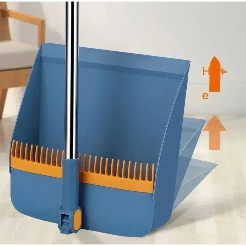 Rotatable Household folding broom broom dustpan set Soft brush whisk broom strip non-stick hair sweeping cleaning and scraping