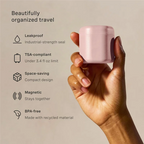 Carry On Travel Essential 3Pcs 1.32Oz Body Care Capsule Set Magnetic Container With Lids