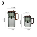 1 Set Glass Teapot Water Separation Wooden Handle Glass Tea Kettle With Infuser Drip-Free Spout Tea Pot For Tea Brewing