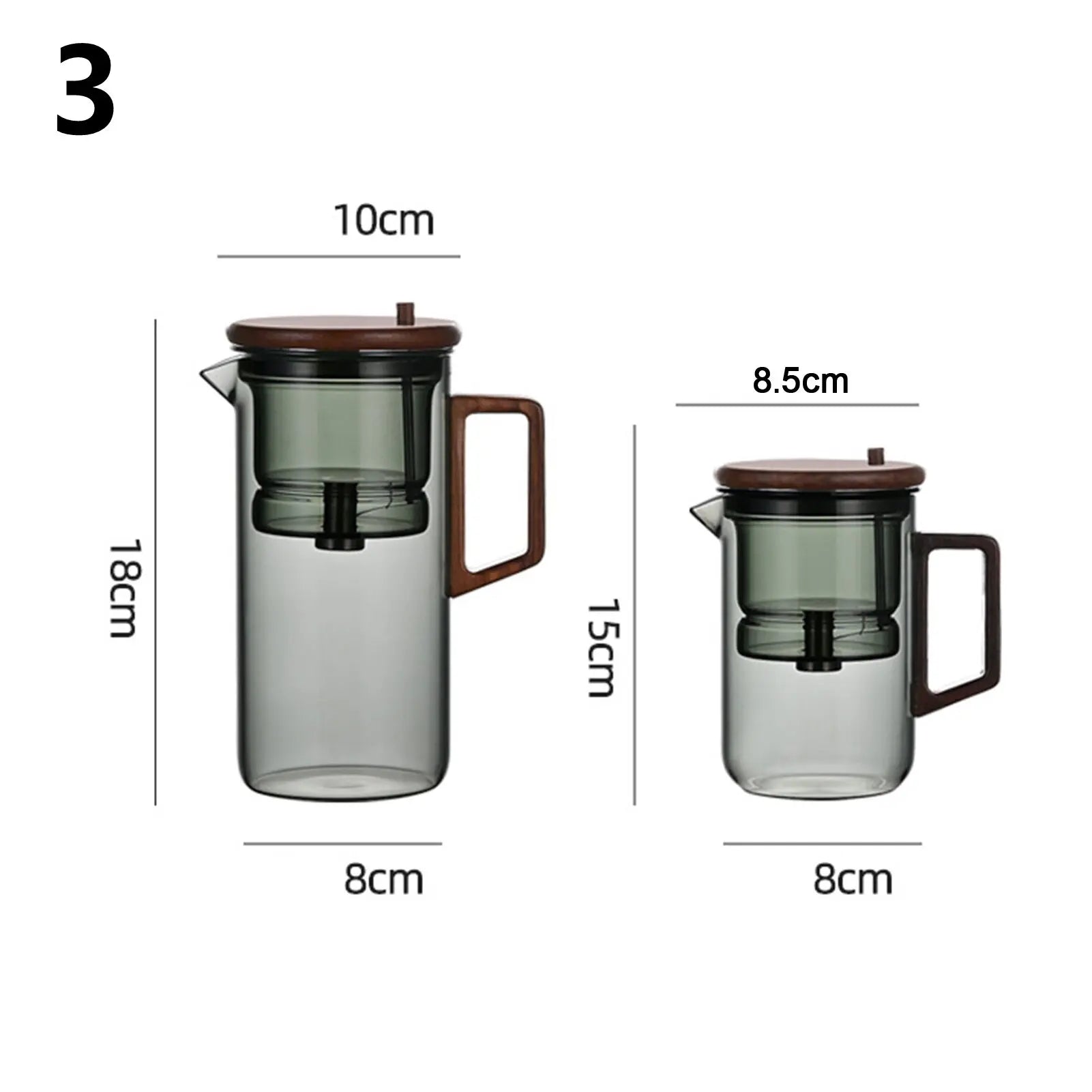 1 Set Glass Teapot Water Separation Wooden Handle Glass Tea Kettle With Infuser Drip-Free Spout Tea Pot For Tea Brewing