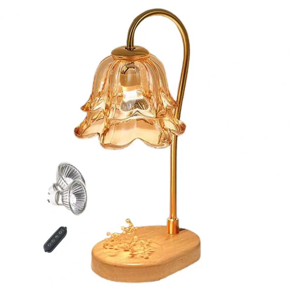 Candle Warmer Lamp with Timer&Adjustable Brightness- Wooden Base Wax Melter for Home, Office, Aromatherapy & Decorative Lighting