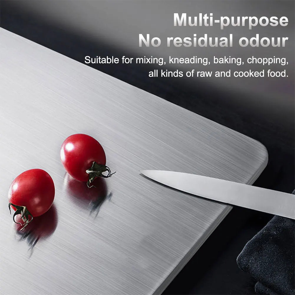 Titanium Cutting Boards for Kitchen, Stainless Steel Cutting Board, 304 Stainless Steel Double-Sided Food Grade Cutting Board