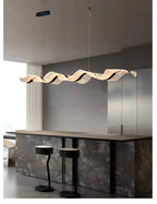 Nordic Creative Led Chandelier Design Long Wave Pendant Lights Restaurant Bar Lamp Dining Room Home Decor Hanging Light Fixture