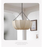 Japanese Wabi Sabi Retro Fabric Pendant Lights Living Dining Room Chandelier Lighting Home Decor Bedroom Lustre Led Hanging Lamp