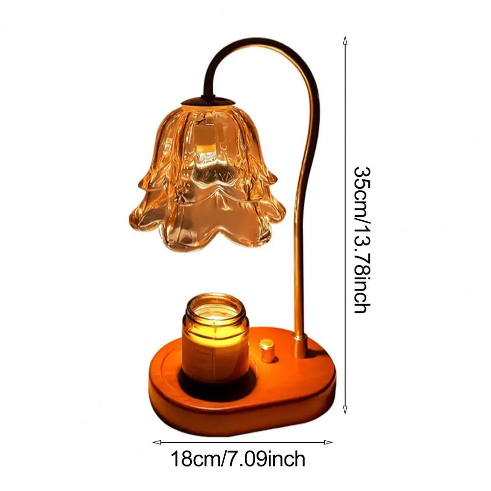 Candle Warmer Lamp with Timer&Adjustable Brightness- Wooden Base Wax Melter for Home, Office, Aromatherapy & Decorative Lighting