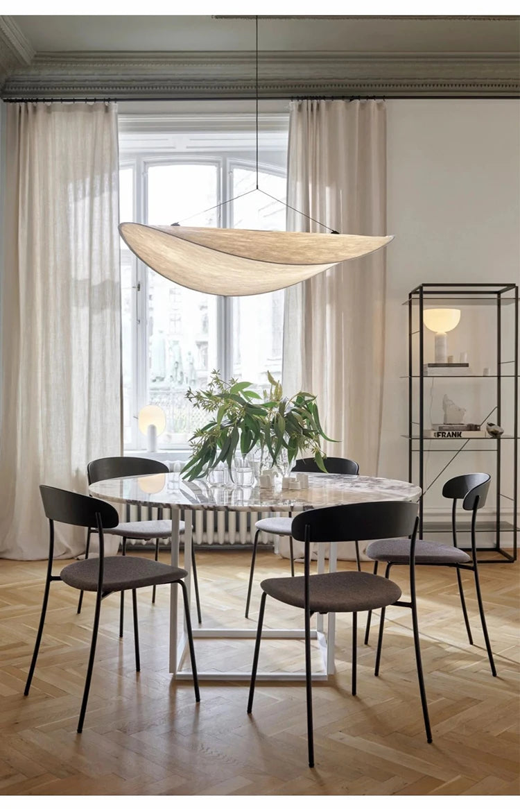 Modern Led Home Decoration Lustre Vertigo Chandelier Fabric Lampshade Light Dining Room Simple Nordic Living Room Ceiling Lamp