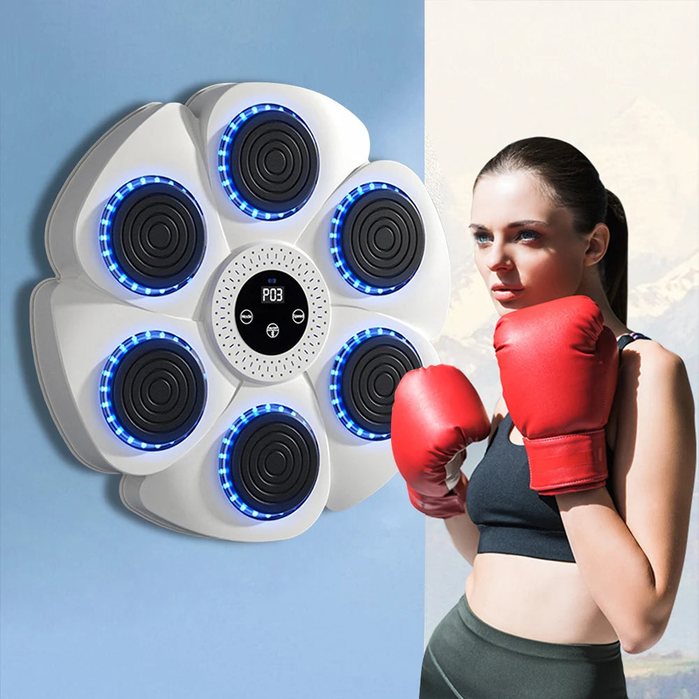 Smart Music Boxing Machine Bluetooth Boxing Reaction Wall Target Muay Thai Training Sandbag RGB Light Punching Equipment ﻿