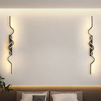 Wall Sconce Black LED Wall Lamp 80/100CM Long Strip Irregular Light Bedroom Bedside Lights Decorative Background Home Decor
