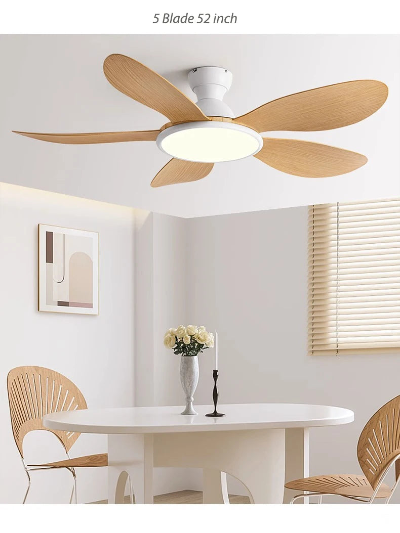 52inch Modern LED 60W Low Floor DC Motor 35W Ceiling Fans With Remote Control Simple Ceiling Fan With Light Home Fan 220V