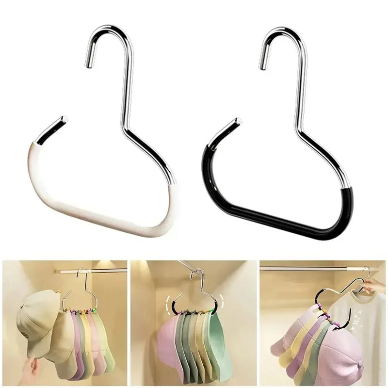 Durable Circle Ring Hat Hanger Non-marking Non-slip Hat Storage Hook Scarf Towel Tie Hanging Rack