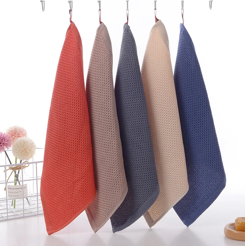 New 100% Cotton Dishcloth Ultra Soft Absorbent Kitchen Towel Household Cleaning Cloth Wash Cloth Kitchen Accessories