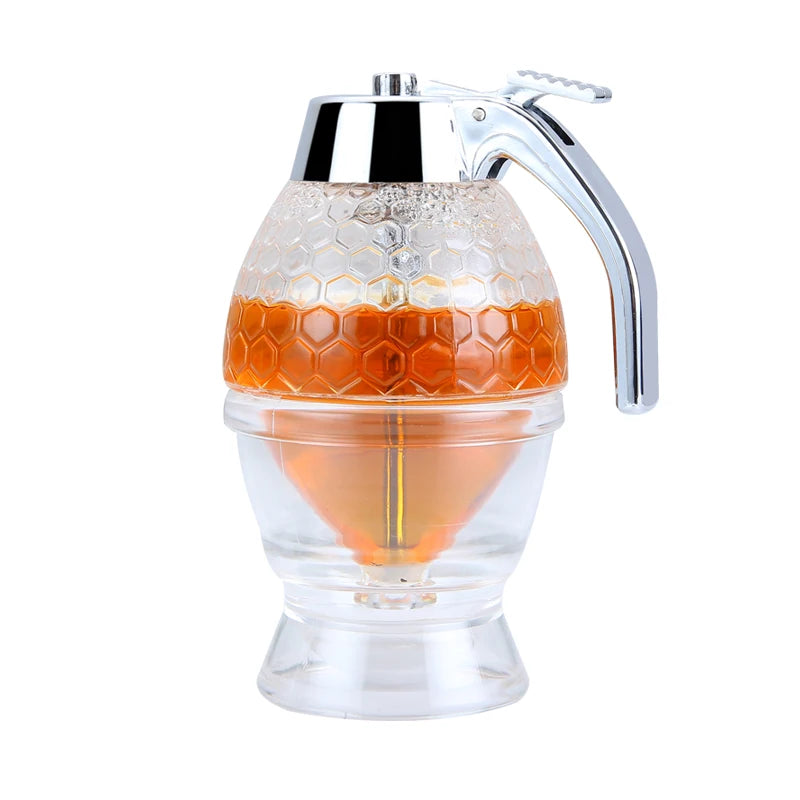 Portable Honey Jar Oil Syrup Storage Kettle Suitable for Juice Honeybee Kitchen Liquid Pot Container Kitchen Storage Supplies