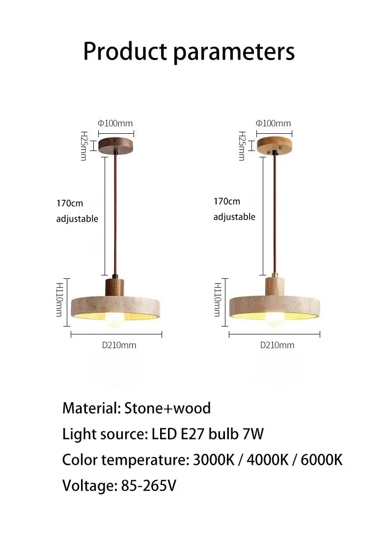 Natural Yellow Cave Stone Led Pendant Lamp For Dining Table, Bedside, Bedroom, Living Room. Home Decoration And Lighting Pendant