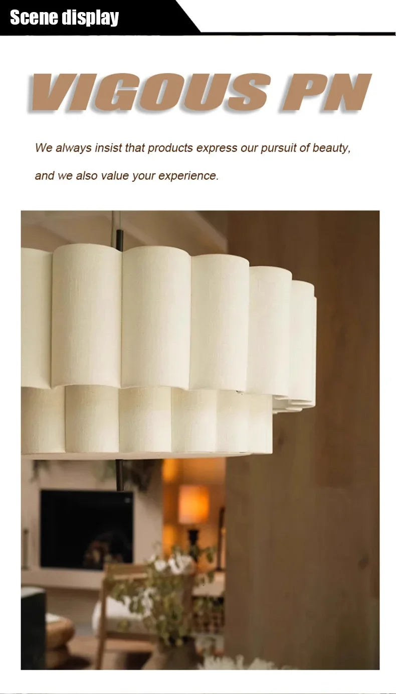 Japanese Wabi Sabi Fabric Ceiling Chandeliers Living Bedroom Decor Lustre Pendant Lights Indoor Lighting Hanging Lamps Fixtures