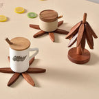 Walnut Creative Tree Design Bracket Solid Wood Christmas Tree Decoration Anti Scald Heat Resistant Table Mat, Cup Mat, Pot Mat