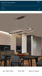 Nordic LED Restaurant Chandelier Ring Aluminum Chandelier Suitable For Kitchen Restaurant Hanging Chandelier Lustre Lighting