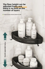 2/3Pc Strong Adhesive No-Drill Shower Shelf – Waterproof Wall Storage Organizer for Bathroom