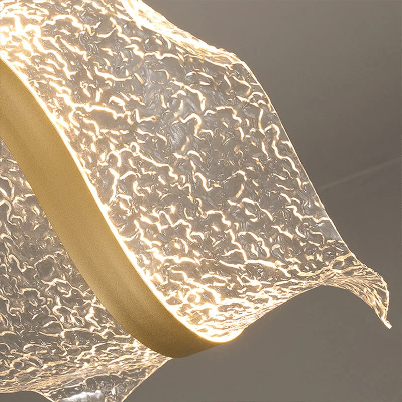 Nordic Creative Led Chandelier Design Long Wave Pendant Lights Restaurant Bar Lamp Dining Room Home Decor Hanging Light Fixture