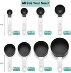 8pcs Measuring Cups & Spoons Set,Stackable Nesting Measure Cups with Stainless Steel Handle,Kitchen Gadgets for Cooking & Baking