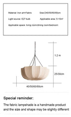 Japanese Wabi Sabi Retro Fabric Pendant Lights Living Dining Room Chandelier Lighting Home Decor Bedroom Lustre Led Hanging Lamp