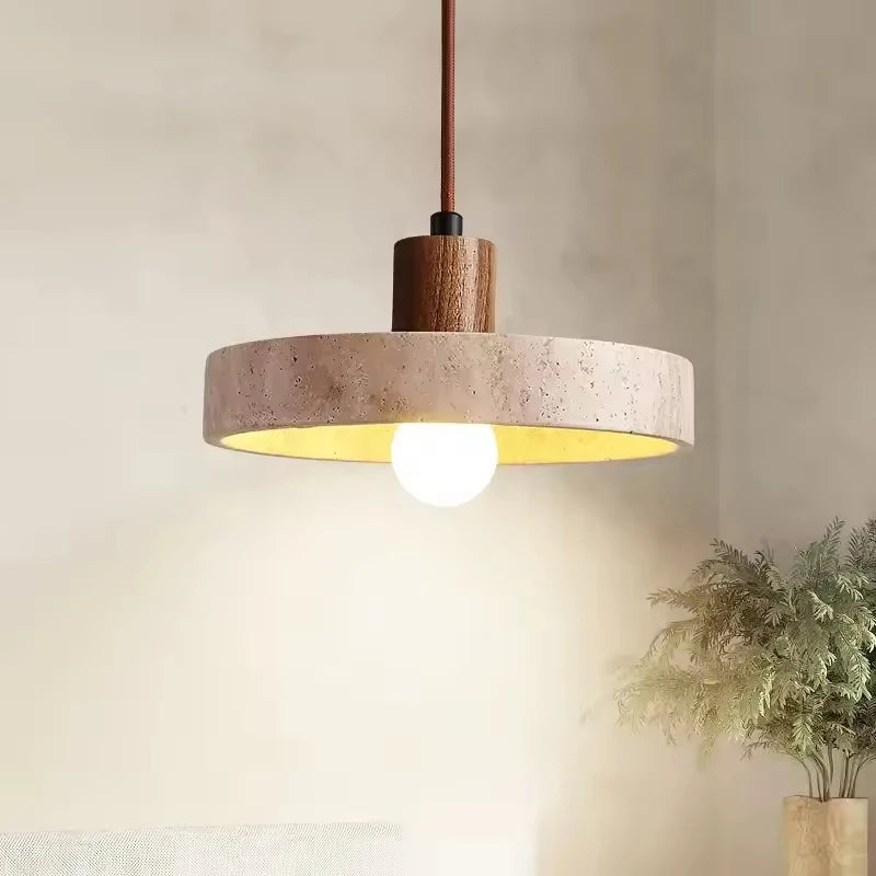Natural Yellow Cave Stone Led Pendant Lamp For Dining Table, Bedside, Bedroom, Living Room. Home Decoration And Lighting Pendant