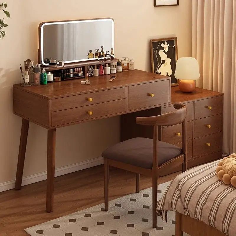Dressing Table Wooden Drawers Makeup Vanity Bedroom Modern Dresser Stand Stool Toilet Dresser Table Woman Living Room Cabinets
