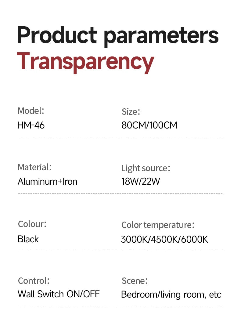 Wall Sconce Black LED Wall Lamp 80/100CM Long Strip Irregular Light Bedroom Bedside Lights Decorative Background Home Decor