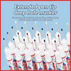 4Pcs Deep Hole Long Nib Markers For Pen Set Waterproof Fine Tip for Metal, wood & Furniture Marking