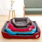 Large Dog Bed Square Plush Cat Nest Kennel All Season Washable Dog Sofa Waterproof Mattress Cat Bed for Medium Dogs Accessories