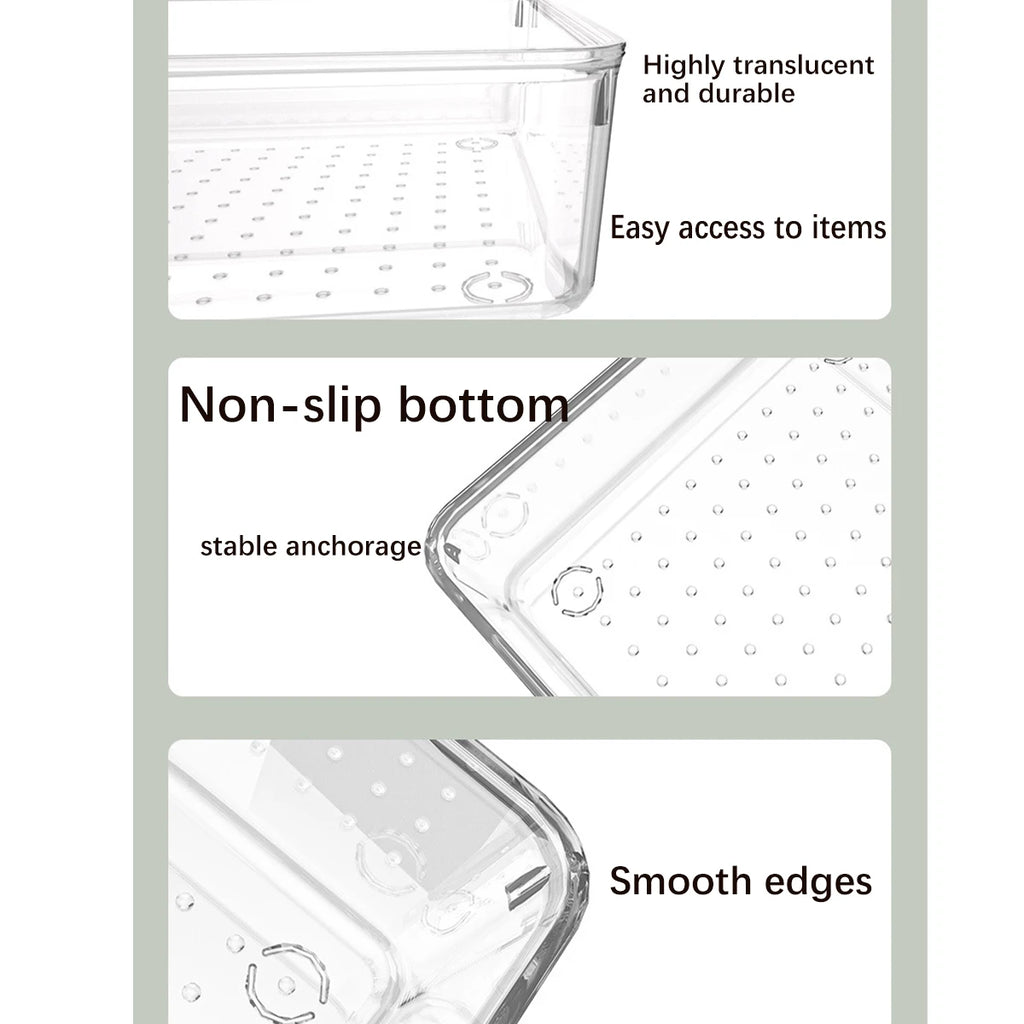 7 件套 Desk Drawer Organizers Set Plastic Bathroom Storage Makeup Organizer Clear Transparent Storage Box Drawer Organizer