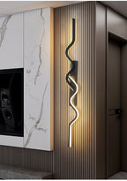 Wall Sconce Black LED Wall Lamp 80/100CM Long Strip Irregular Light Bedroom Bedside Lights Decorative Background Home Decor