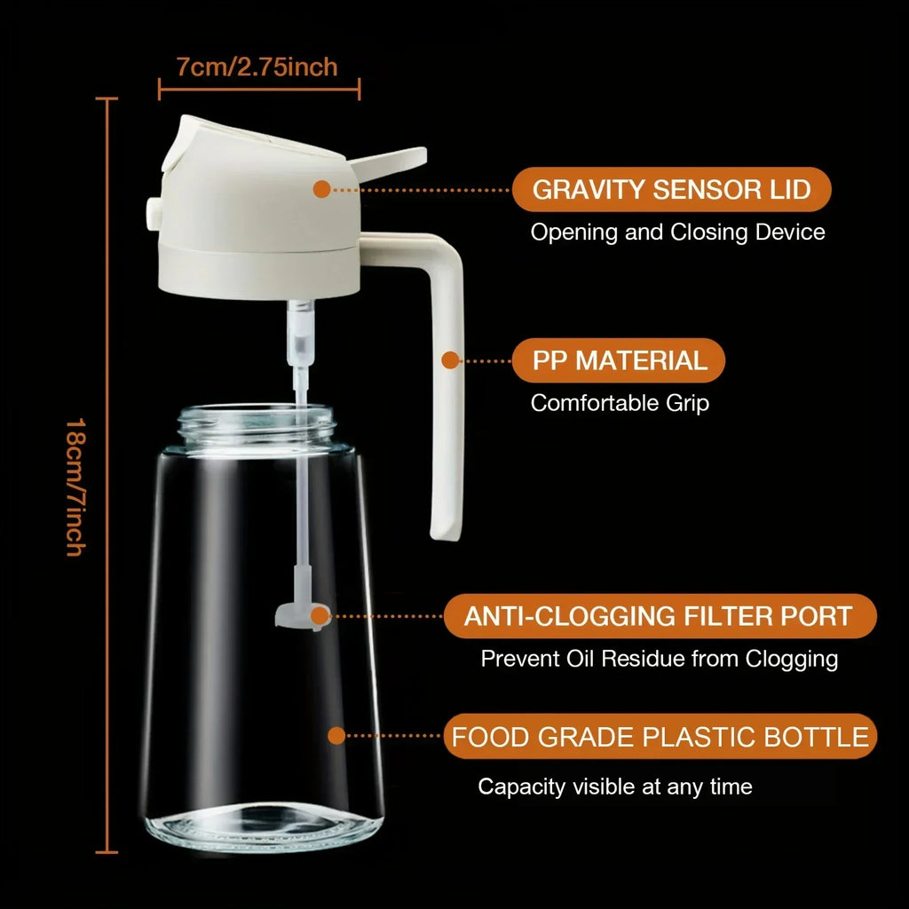 2in1Oil Spray Bottle Kitchen Olives Fryer Air Spray Oil Sprayer Dispenser Polisher Kitchen 500ml Sprayer Cooking Baking Camping