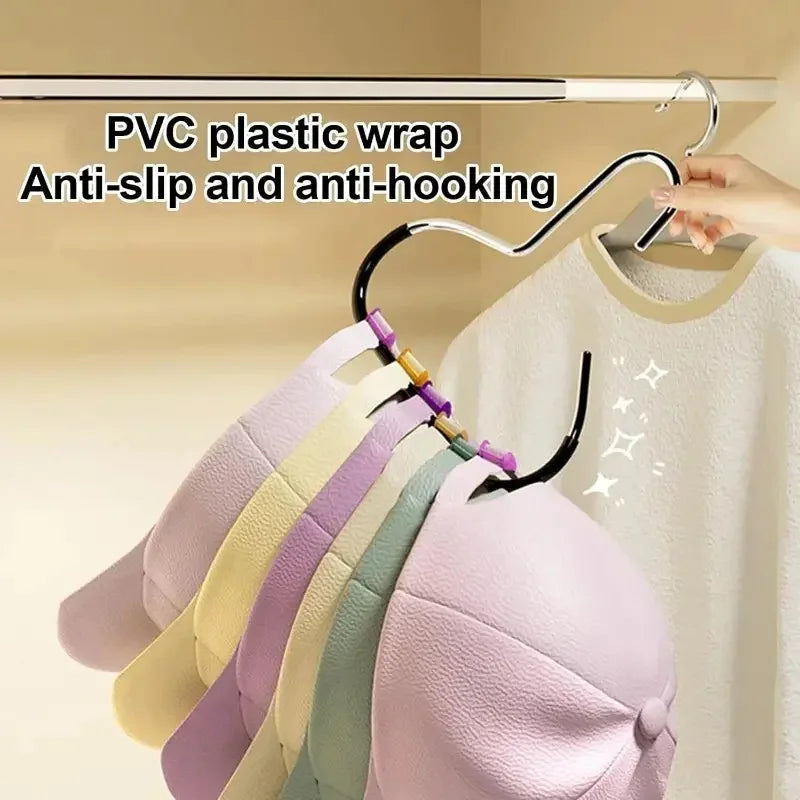 5pcs Baseball Cap Hat Rack Organizer Stainless Steel Hat Hanger Hanging Cap Holder Non-Slip Wall Mount Hook Organizer for Caps