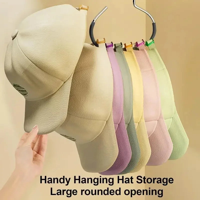 5pcs Baseball Cap Hat Rack Organizer Stainless Steel Hat Hanger Hanging Cap Holder Non-Slip Wall Mount Hook Organizer for Caps