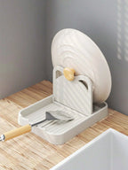 1/2pcs Multifunctional Pan Pot Lid Holder Stand Pan Pot Cover Rack Spoon Rest Pot Lid Spatula Spoon Storage Shelf Kitchen Tools