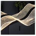 Nordic Creative Led Chandelier Design Long Wave Pendant Lights Restaurant Bar Lamp Dining Room Home Decor Hanging Light Fixture