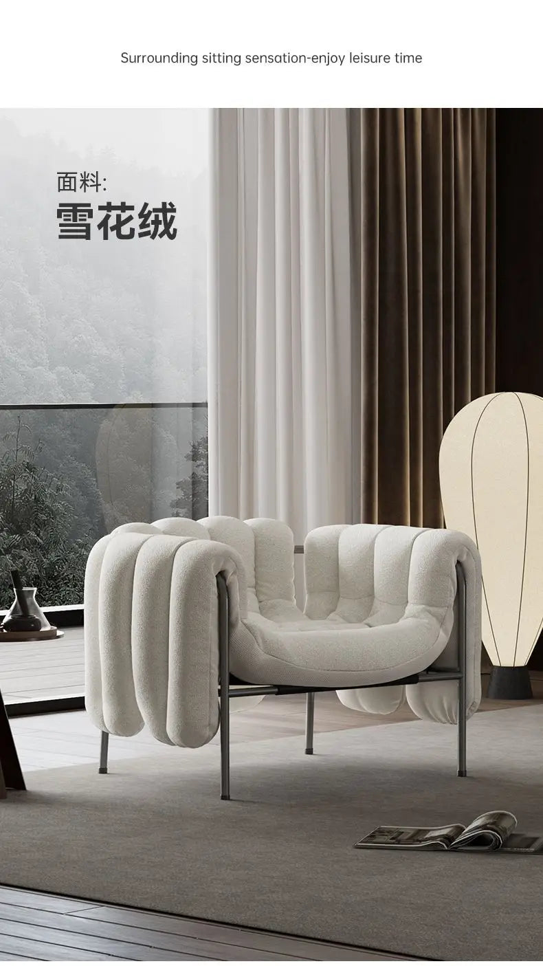 Italian Single Sofa  Designer  Vintage  Modern  Living Room Balcony  Lounger  Lounge Chair  Casual