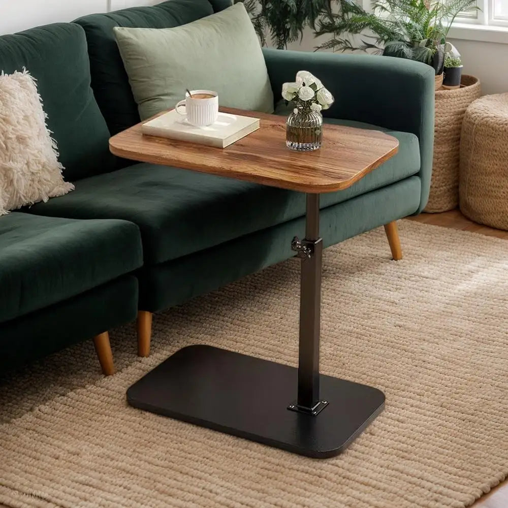 Adjustable C-shaped table for small spaces 360-degree horizontal rotation Multifunctional use suitable for living room bedroom