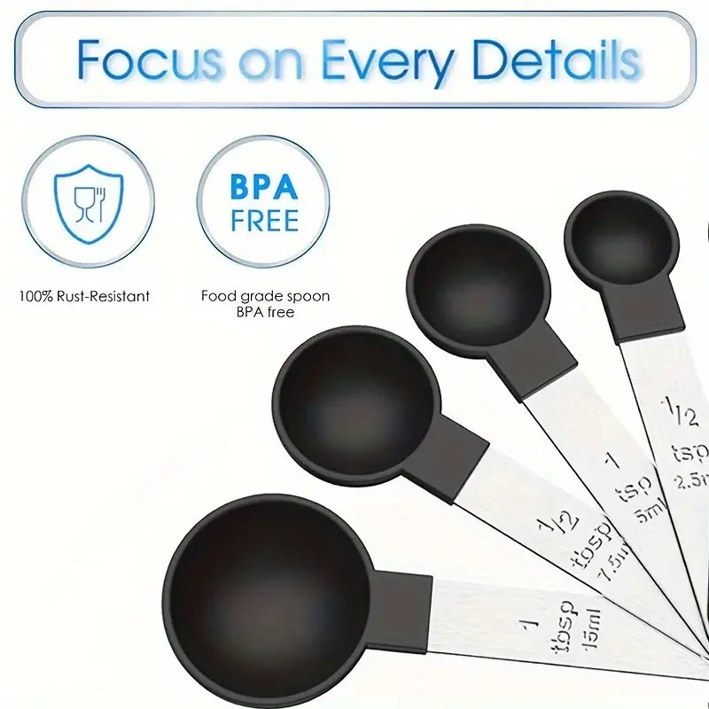 8pcs Measuring Cups & Spoons Set,Stackable Nesting Measure Cups with Stainless Steel Handle,Kitchen Gadgets for Cooking & Baking