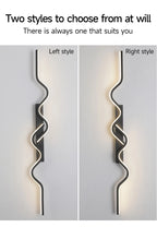 Wall Sconce Black LED Wall Lamp 80/100CM Long Strip Irregular Light Bedroom Bedside Lights Decorative Background Home Decor