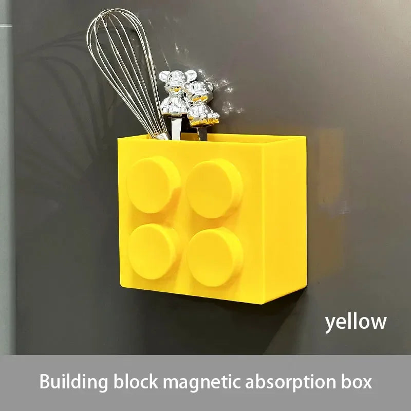 Magnetic wall-mounted narrow-edge kitchen straw, cling film storage box, refrigerator side storage rack