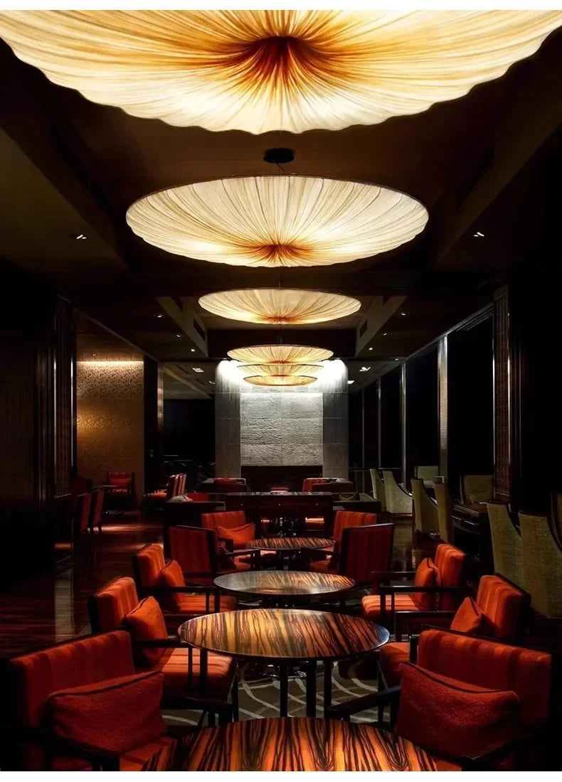 Japanese Wabi Sabi Cloth Pendant Light Bar Living Room B&B Bedroom Nordic Ceiling Chandelier Lighting Decor Lustre Hanging Lamps