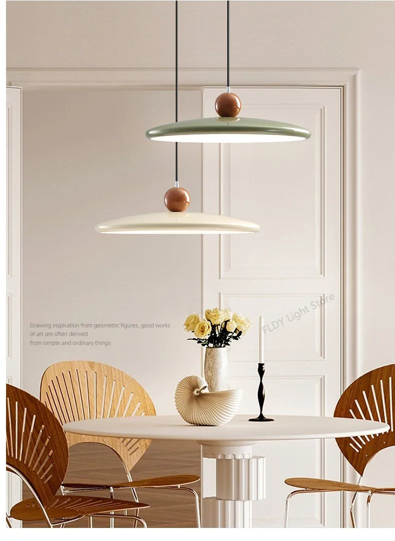 Restaurant chandelier Nordic cream style UFO bar island table light modern simple  French dining table dining room lamps